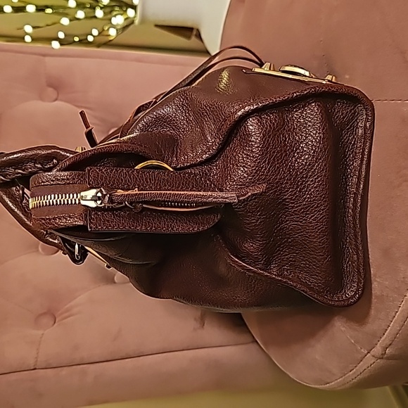 Authentic Balenciaga Classic Metallic Edge City Satchel in Bordeaux - Picture 2 of 16